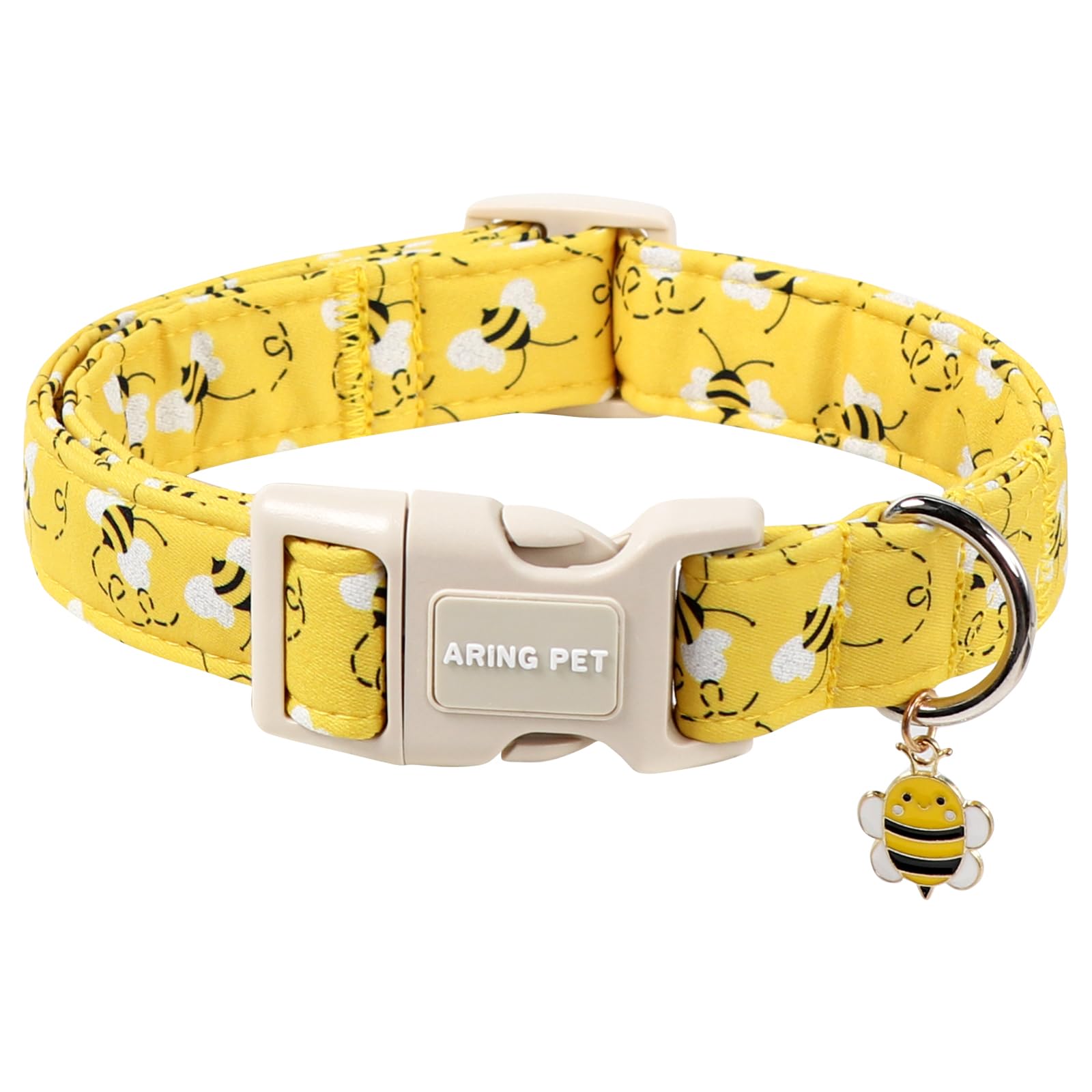ARING PET Dog Collar, Cute Bee Dog Collar, Comfortable Yellow Pet Collars with Quick Release Plastic Buckle for Boys&Girls Dogs, Small — image 1