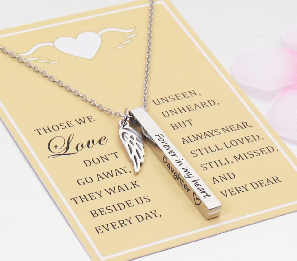 Ankiyabe Sympathy Memorial Necklace - Forever in My Heart Condolence Gifts for Loss of Loved One Bereavement Gifts - Image 3