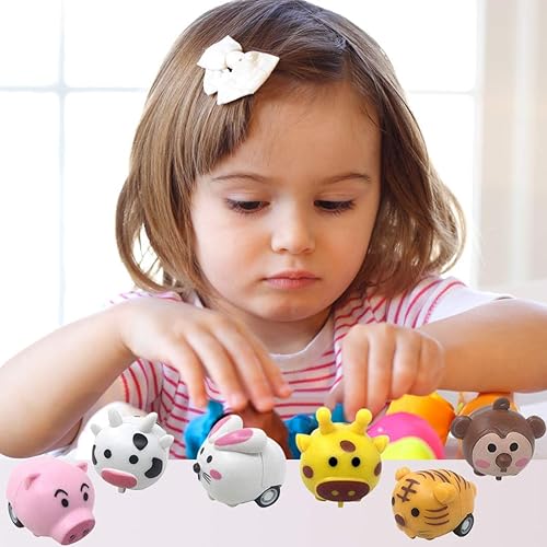 Miniatura 5 de Paquete de 12 autos de animales para tirar hacia atrás, mini juguete de animales para niños y niñas, regalo de cumpleaños, bolsas de regalo, regalos