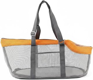 Cat Carrier Pet Travel Bag Soft Sided Tote Shoulder Bag Mesh Ventilated Polyester Lightweight Foldable Wide Opening Suitable for School Runs, Gray Yellow, S
