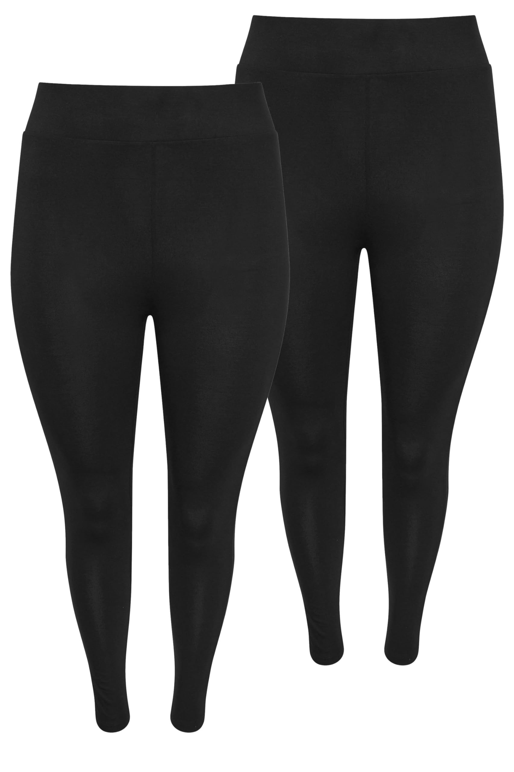 EVANS 2 Pack Curve Stretch Leggings - Women's - Plus Size Curve Black