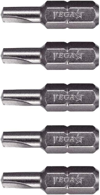 Bits de Inserção para Parafusadeira VEGA Clutch 1/4" em Aço S2 com Haste Sextavada – Pacote com 5
