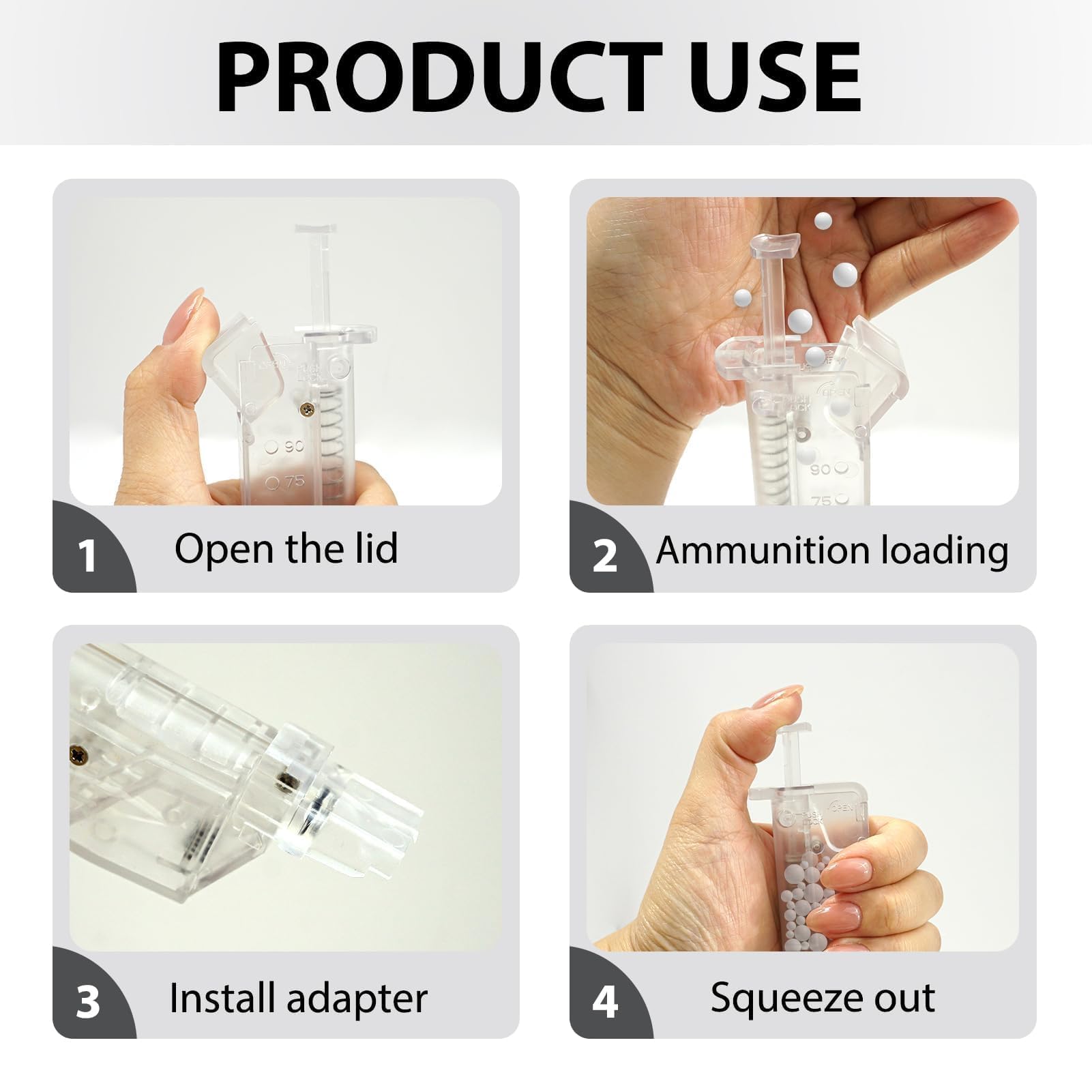 Cargador rápido de 6 mm para Airsoft, Accesorio Universal para Cargador rápido de Airsoft: admite hasta 100 Bolas BB de 6 mm con 5 graduaciones, Recarga rápida y Segura