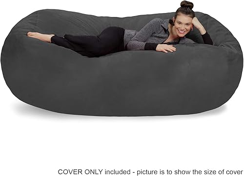 Miniatura 2 de Sofa Sack - Sillón puff, tumbona de 7.5 pies, color carbón, solo funda