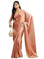 LOROFY Women's Chiffon Two Tone Saree (With Blouse) (Orange)