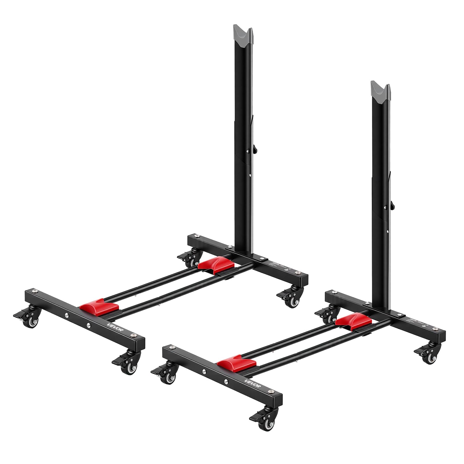 VEVOR Soporte para Bicicleta de Acero con Ruedas 360°, Altura Ajustable, Portabicicletas Independiente con Bloqueo, Uso Vertical y Horizontal para Ruedas de 20 a 29 Pulgadas (508 a 737 mm), Juego de 2
