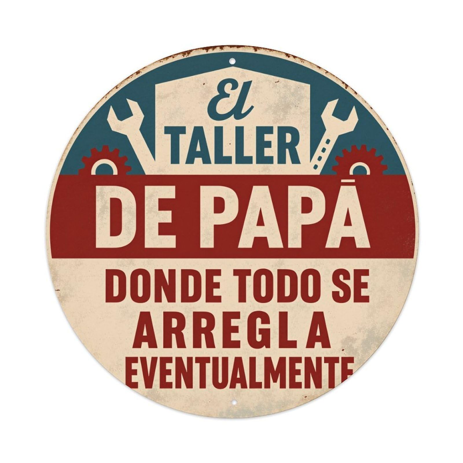 Papa's Workshop Where Everything Eventually Gets Fixed Metal Tin Sign Vintage Garden Bedroom Cafe Bar Man Cave Home Wall Decor Metal Poster 8x8 inches