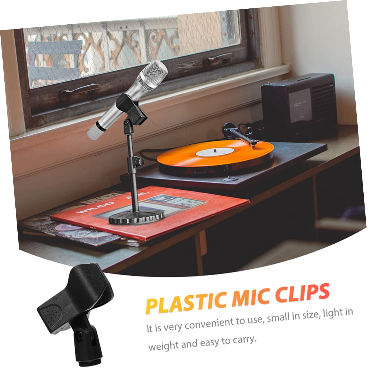 FUNOMOCYA 2Pcs Portable Mic Clips Durable Microphone Holders for Convenient Use Lightweight Design for Streaming and Recording Reliable Mic Clamp for Various