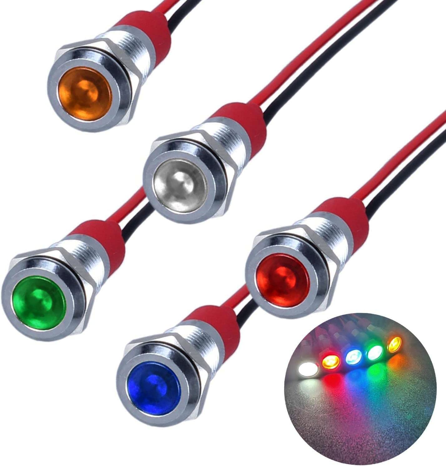 RUNCCI-YUN 10 x 50mm White 3 LED Indoor Lighting with 10cm Cable 12-18V for Houses Models Toys Construction