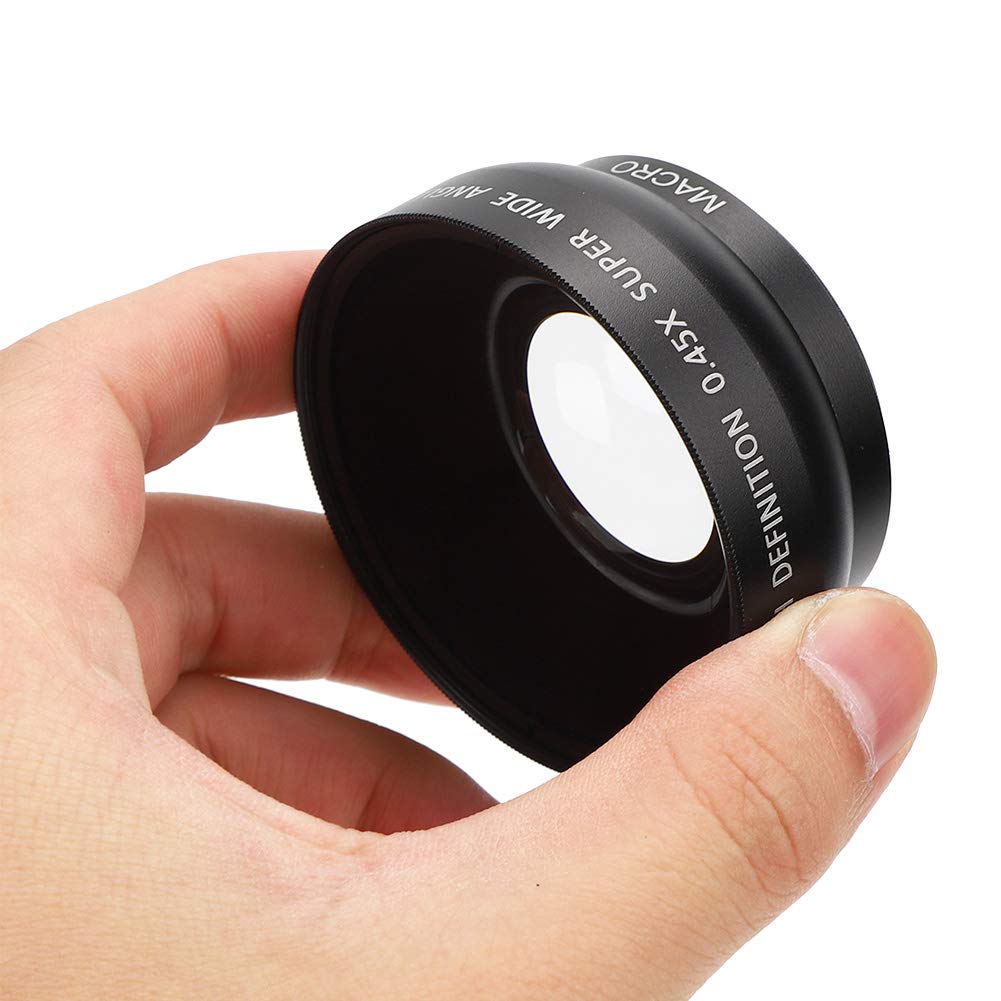 Adaptateur Grand Angle 49Mm, Objectif Grand Angle 49Mm JSR 1155d 49Mm 0,45x, Objectif Grand Anglero adapté à Tous Les Objectifs de Caméra de 49Mm de Diamètre