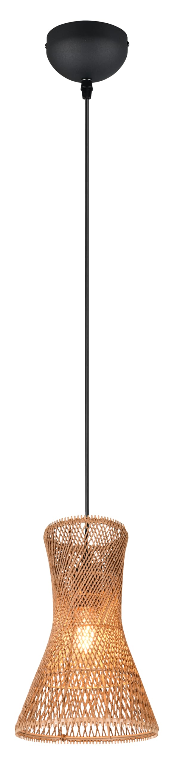 Suspension Reality Leuchten R31831026 en métal noir et papier marron