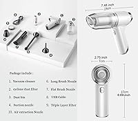Vista 7 de Dght -Aspiradora de mano inalámbrica, aspirador de aire comprimido, aspiradora recargable USB-C para automóvil, uso húmedo y seco portátil