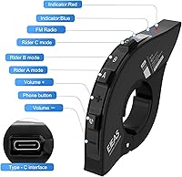 Vista 1 de SolaMr Q8 EUC Intercomunicador de motocicleta Bluetooth mango de control remoto para control FM, respuesta telefónica, conmutación de música