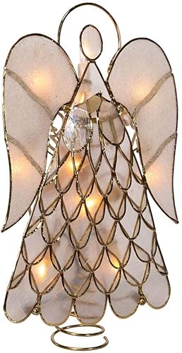 Miniatura 7 de Kurt S. Adler 9.5 pulgadas UL 10-Light Capiz Angel Treetop