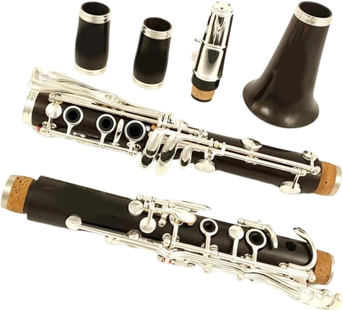 19 Key Ebony Clarinet Professionally Silver Plated Clarinet Set