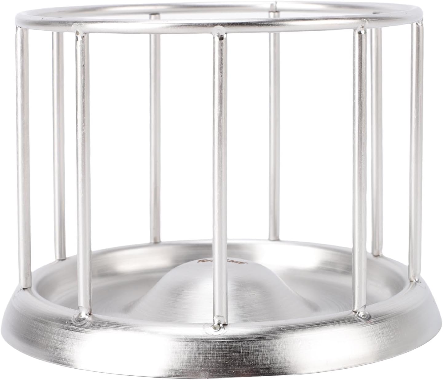 Reptile Stainless Steel Food Dish, Tortoise Feeding Dish Feeder, Reptile Food Bowl Water Tray with Round Railing Shape, for Home Vivarium, Pet Store (Large Size for Straight Handle)