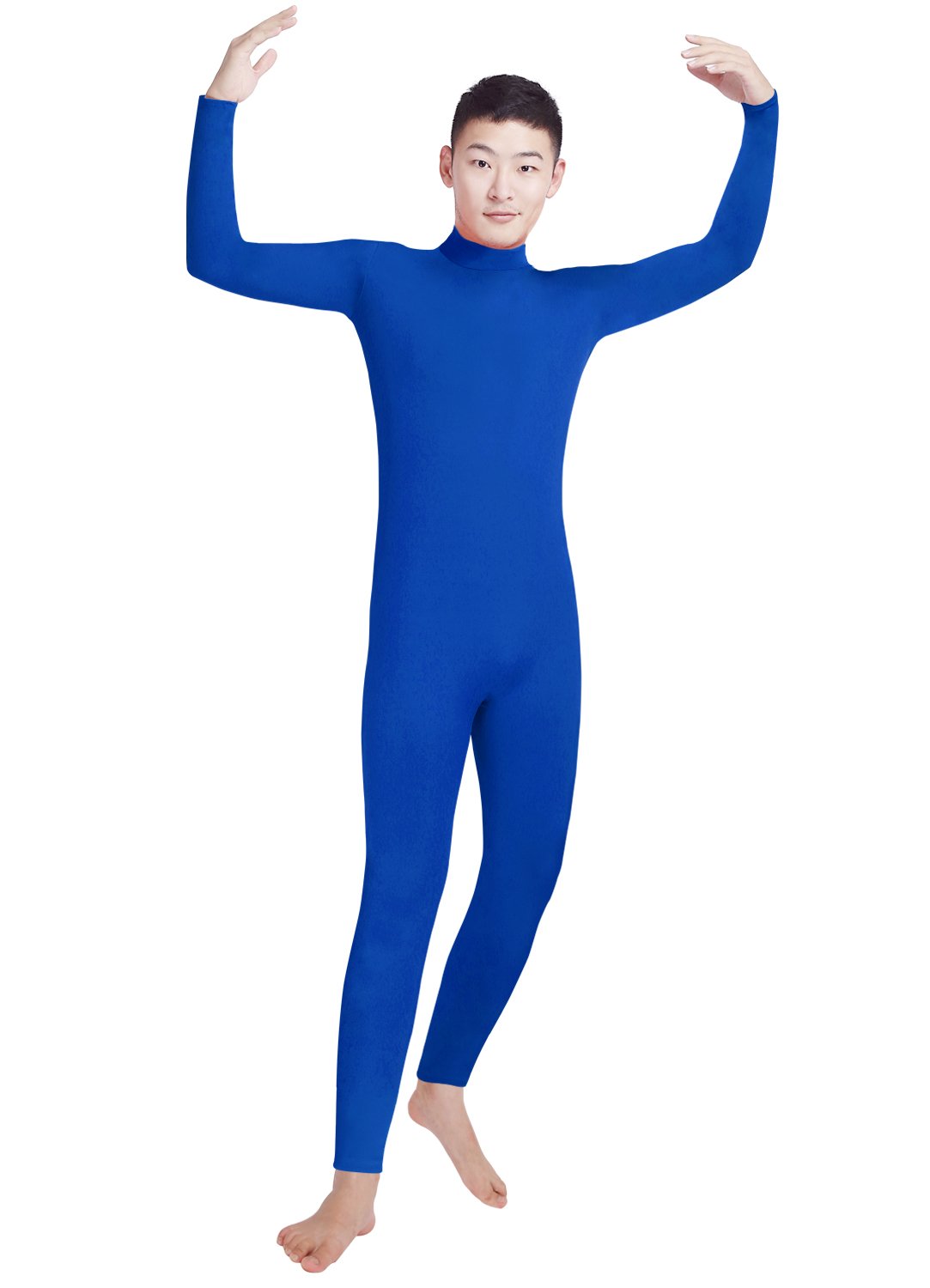 Shinningstar Boys' Men's Zentai Unitard Spandex Turtleneck Long Sleeve Dancewear Bodysuit