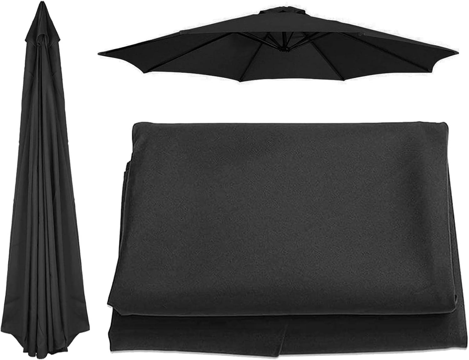Sun Shade Umbrella Cover Replacement Canopy Parasol Cloth, 2.7m / 3m / 6 Arms / 8 Arms, Garden