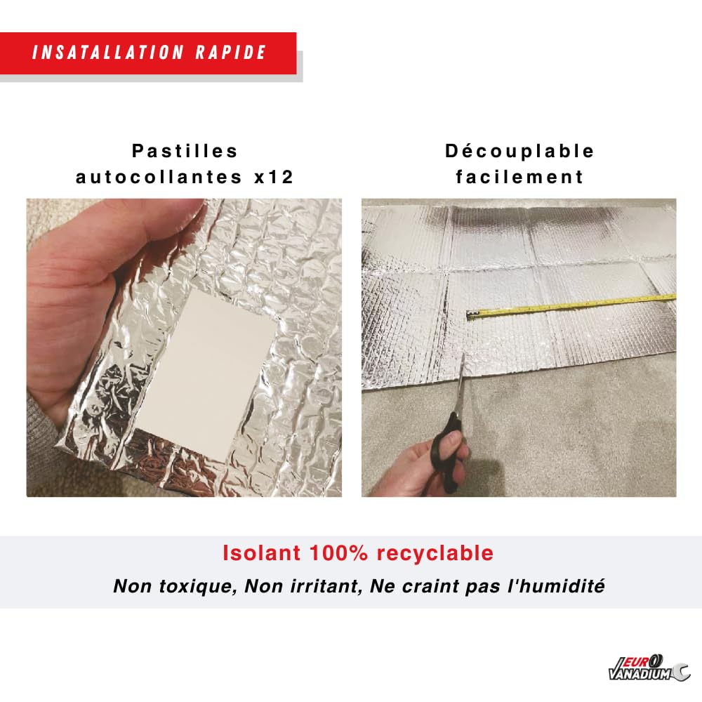 Aislante Térmico para Radiador Económico 5 m x 60 cm, Fabricado en Francia, Film Aluminizado de Burbujas de Doble Cara, 3 mm de Grosor, Aislamiento Calefacción Reflector
