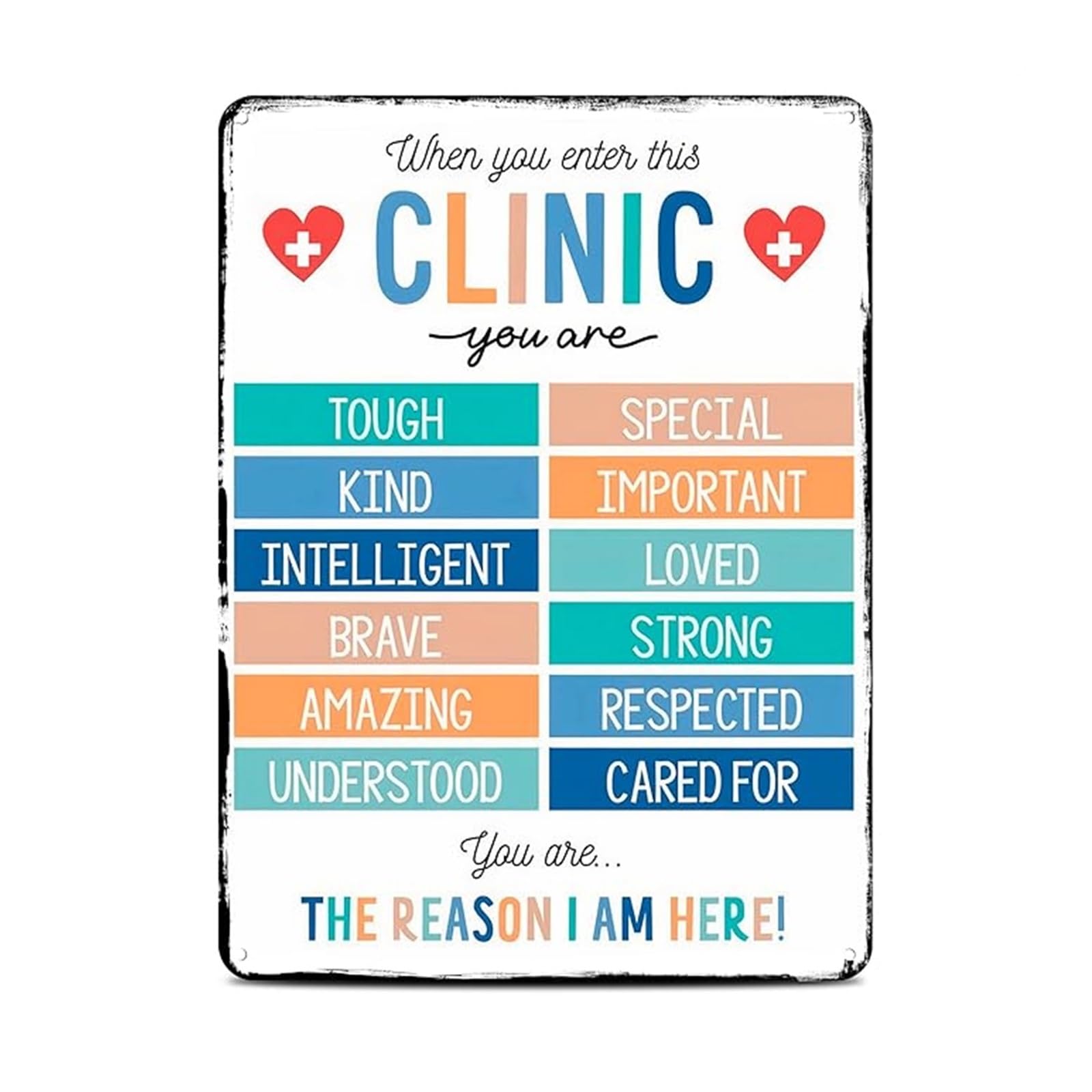 NWPNLXEA Clinic Office Decor Inspirational Tin Sign for Mental Health Awareness Motivational Quote Wall-Art for Waiting Room 8 X 12 in