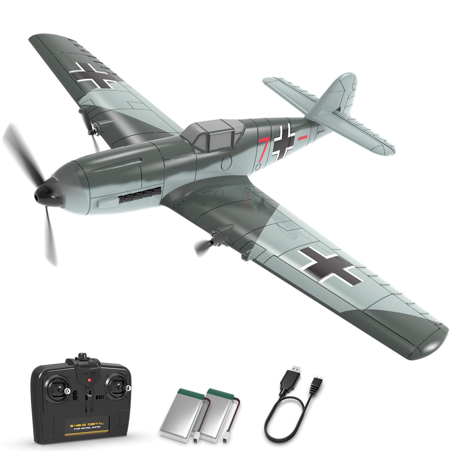 RC Plane RTF for Beginners,2.4Ghz 3CH Remote Control Airplane Easy to Fly with Gyro Stabilization，Outdoor Hobby WWII,with Xpilot Stabilization System (FW190)