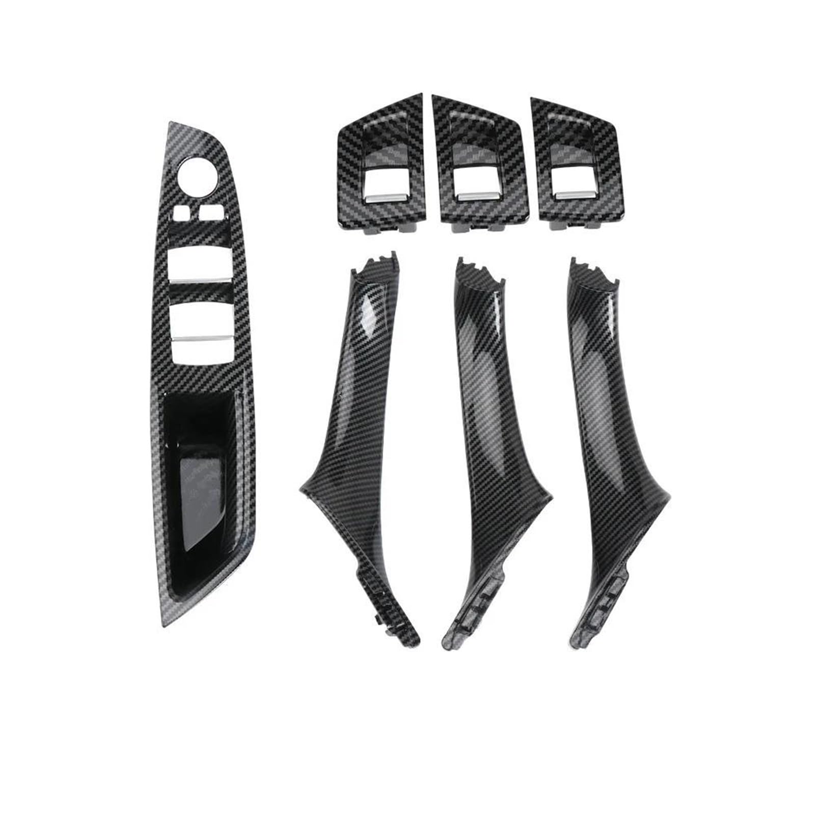 NOHEEU Inner Door Handle 7pcs Car Interior Door Handle Inner Panel Decorative Cover Set for BMW 5 Series F10 F18 523 525 528