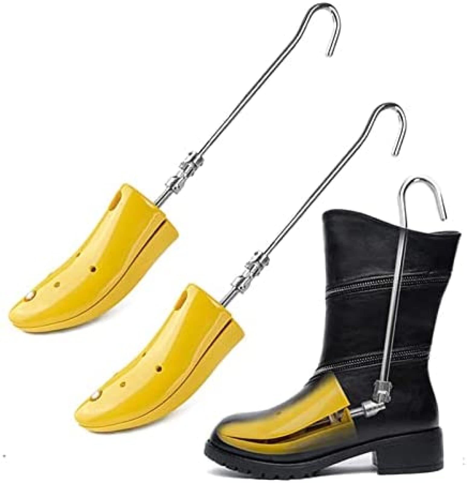 Schuhspanner für Stiefel, verstellbare Schuhspanner, zweifach verstellbare Länge, Holz-Stiefelbreitenspanner für Männer und Frauen, 39–44