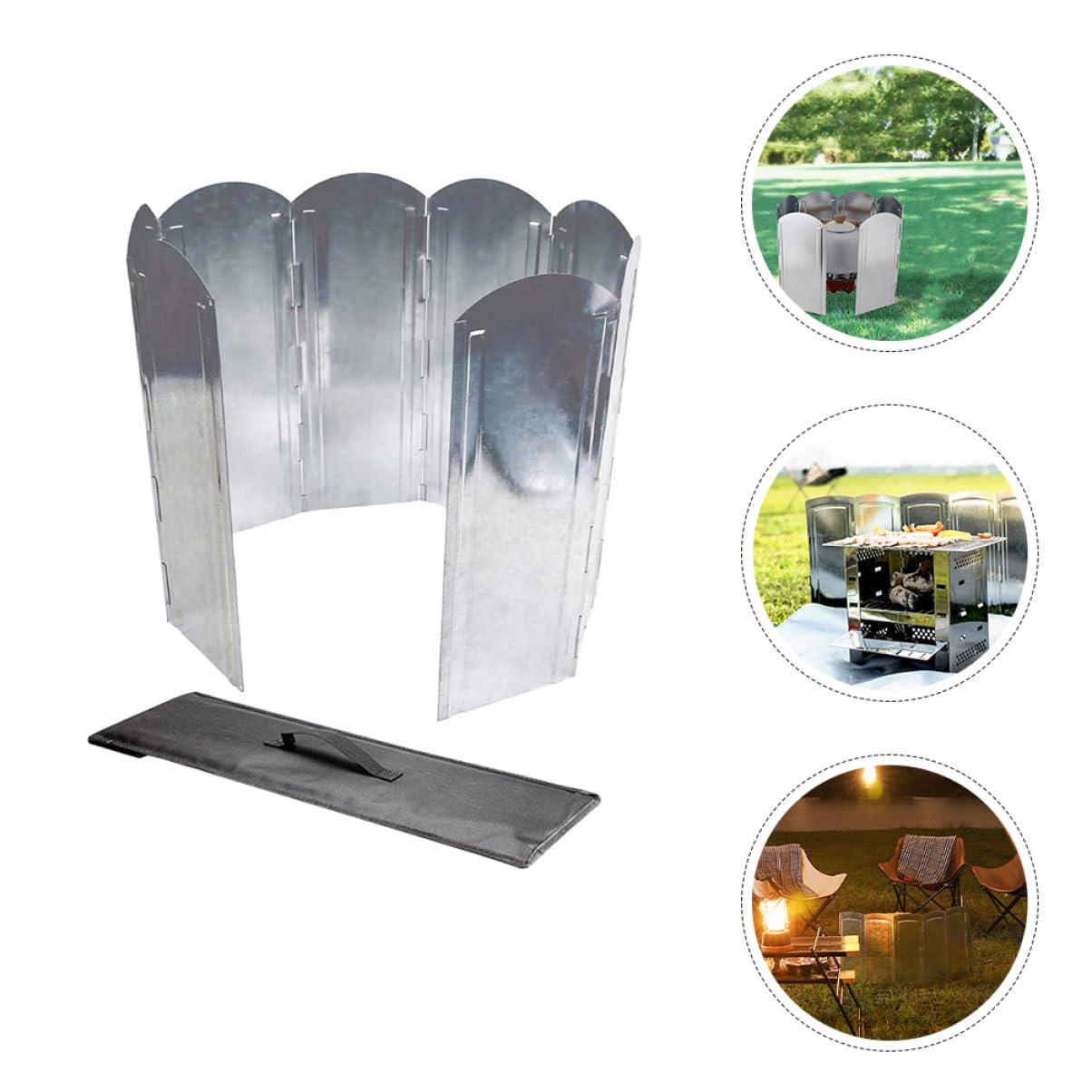 TOYANDONA Paraventi Pieghevoli per Campeggio Antivento Leggero per Fornelli Barbecue Strumenti Antivento da Campeggio per Cucinare all Aperto Realizzati in Lamiera Zincata