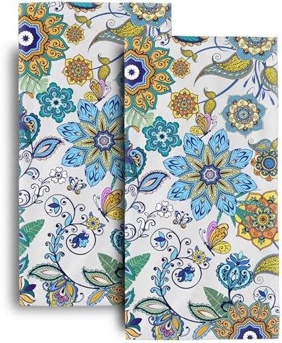 Amazon.com: Boho Floral Decorative Hand Towels for Bathroom Set of 2 ...