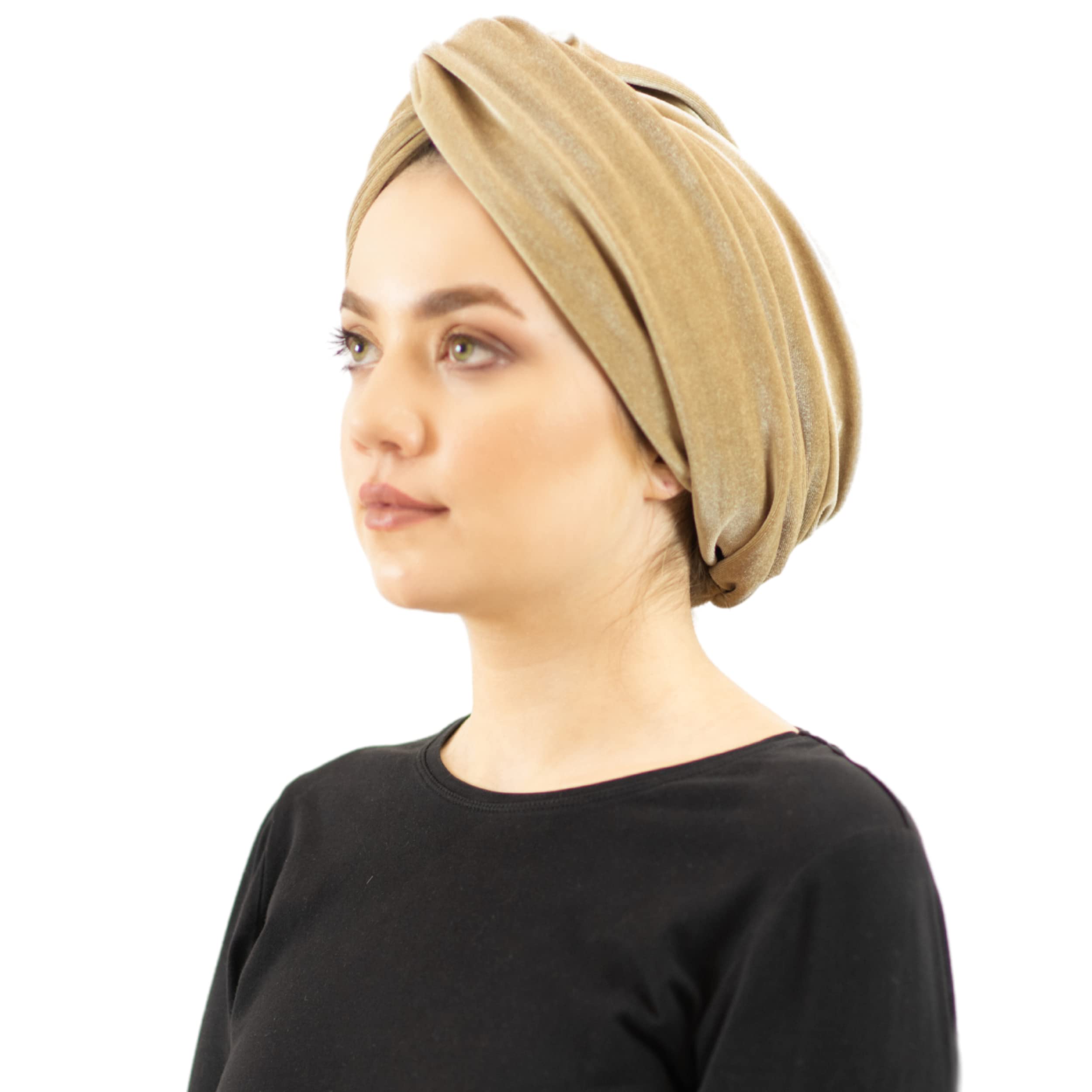 Women\'s Cream Turban Head Wrap Hat - Stylish Spa Accessory 613maTs0CZL.jpg_BO30,255,255,  main image 4