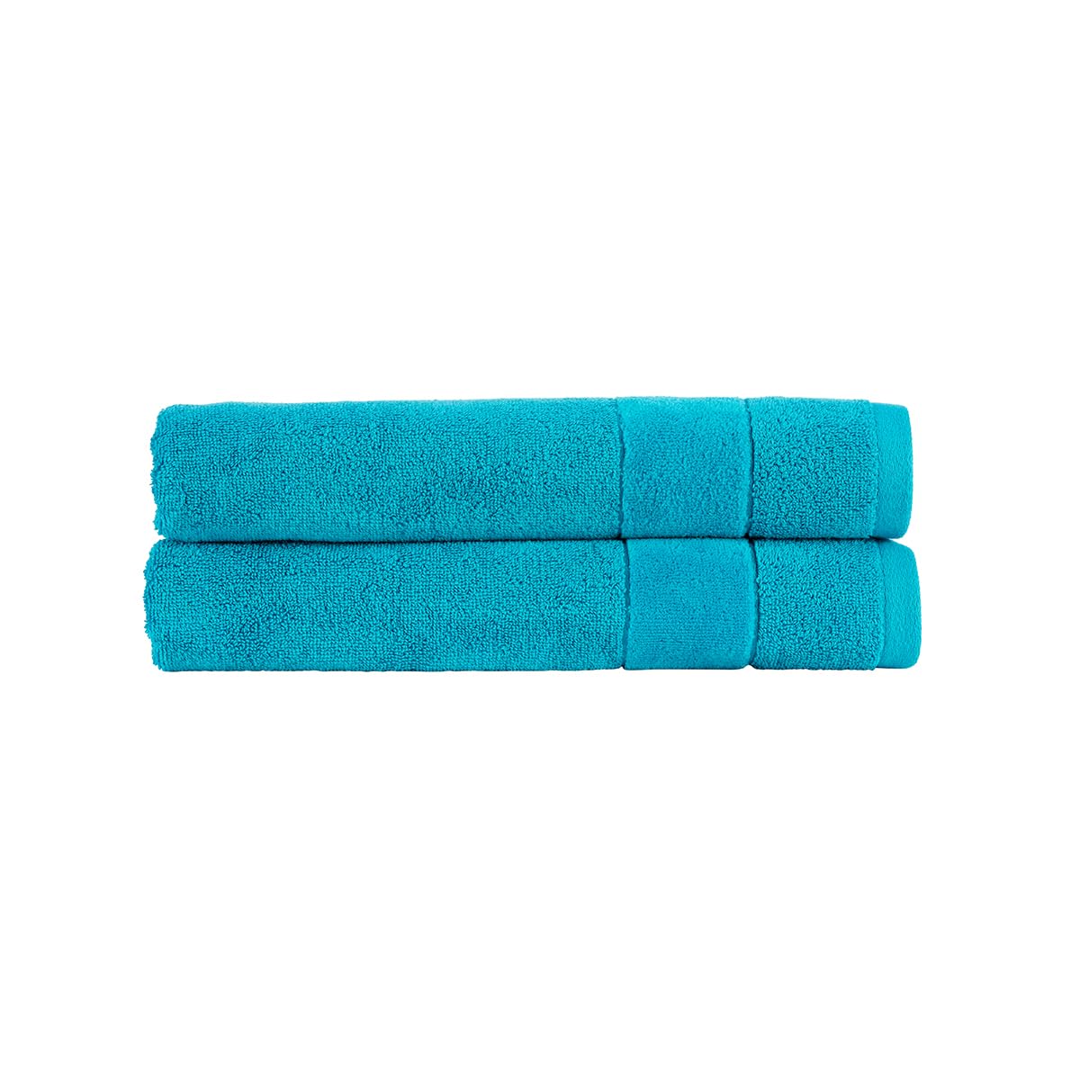 Christy Poolside Prism Bath Towel Set | 2 Pieces | Vibrant Colours | 100% Turkish Cotton | Super Soft And Fluffy | Quick Dry | Blue