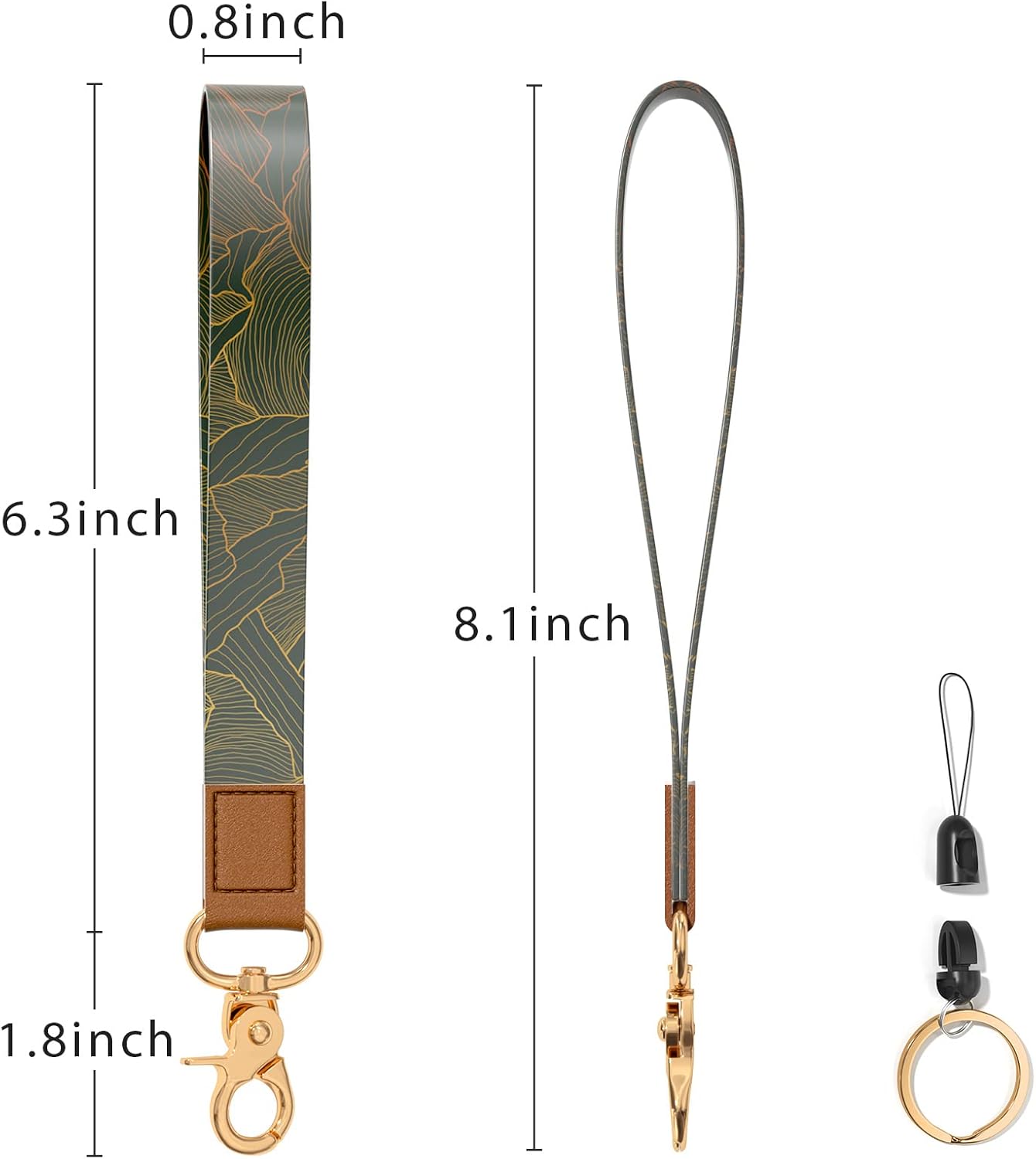 Wrist Lanyard Key Chain, Wristlet Strap Keychain Holder for Women Men Car Keys Wallet Card Phone - Image 2