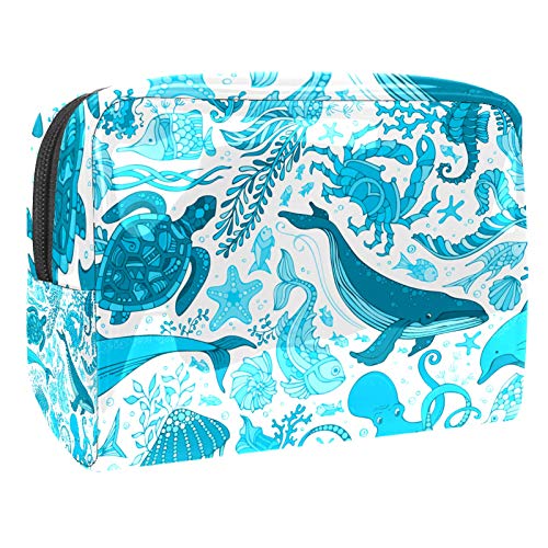 Preisvergleich Produktbild Blaue Unterwasser-Kosmetiktasche für Frauen, mit Reißverschluss, multifunktional, Kulturbeutel, Aufbewahrungstasche
