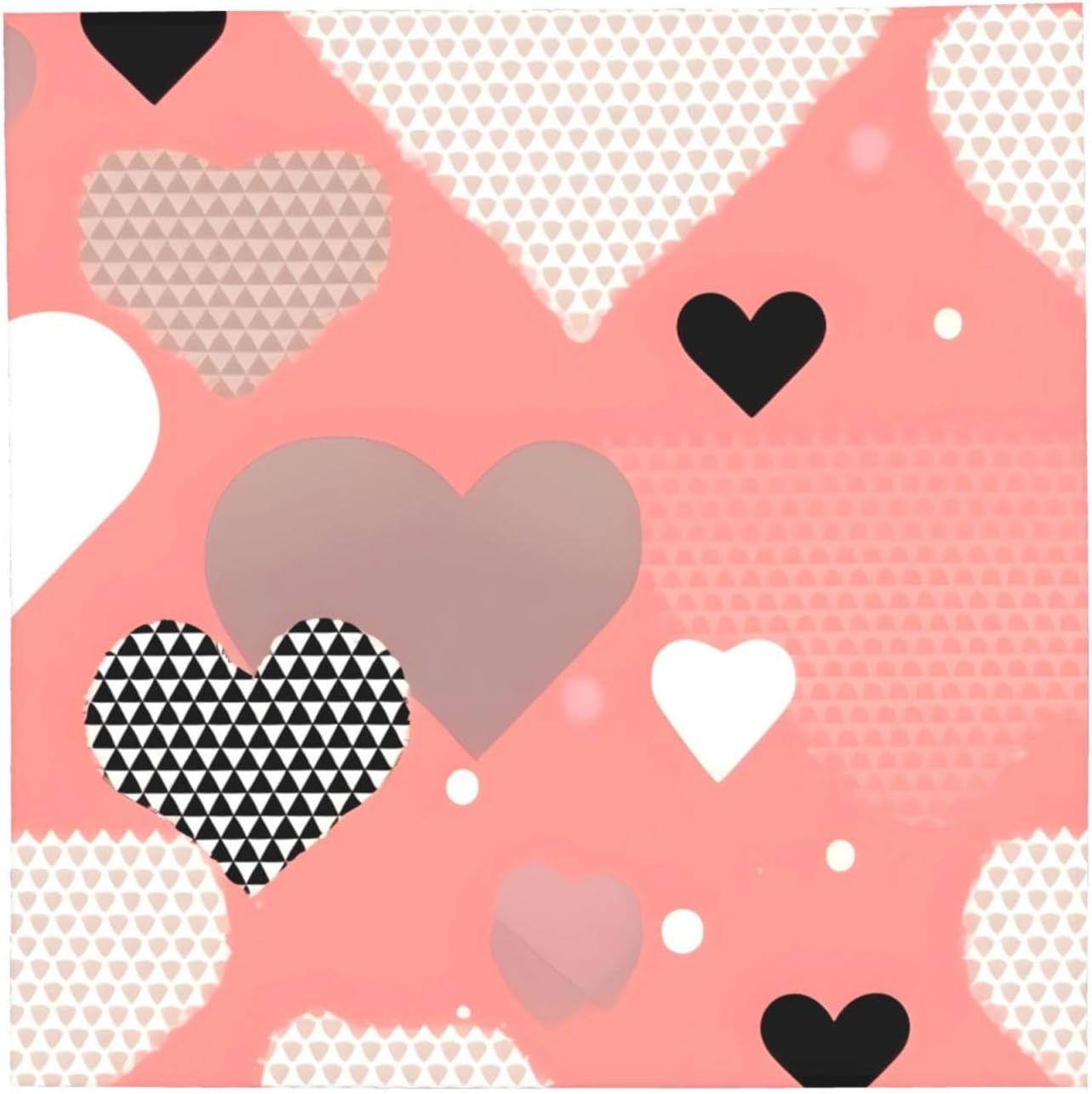 Bandana for Women or Men, Polyester, 22x22 Inch, Unisex, Cartoon Heart Print