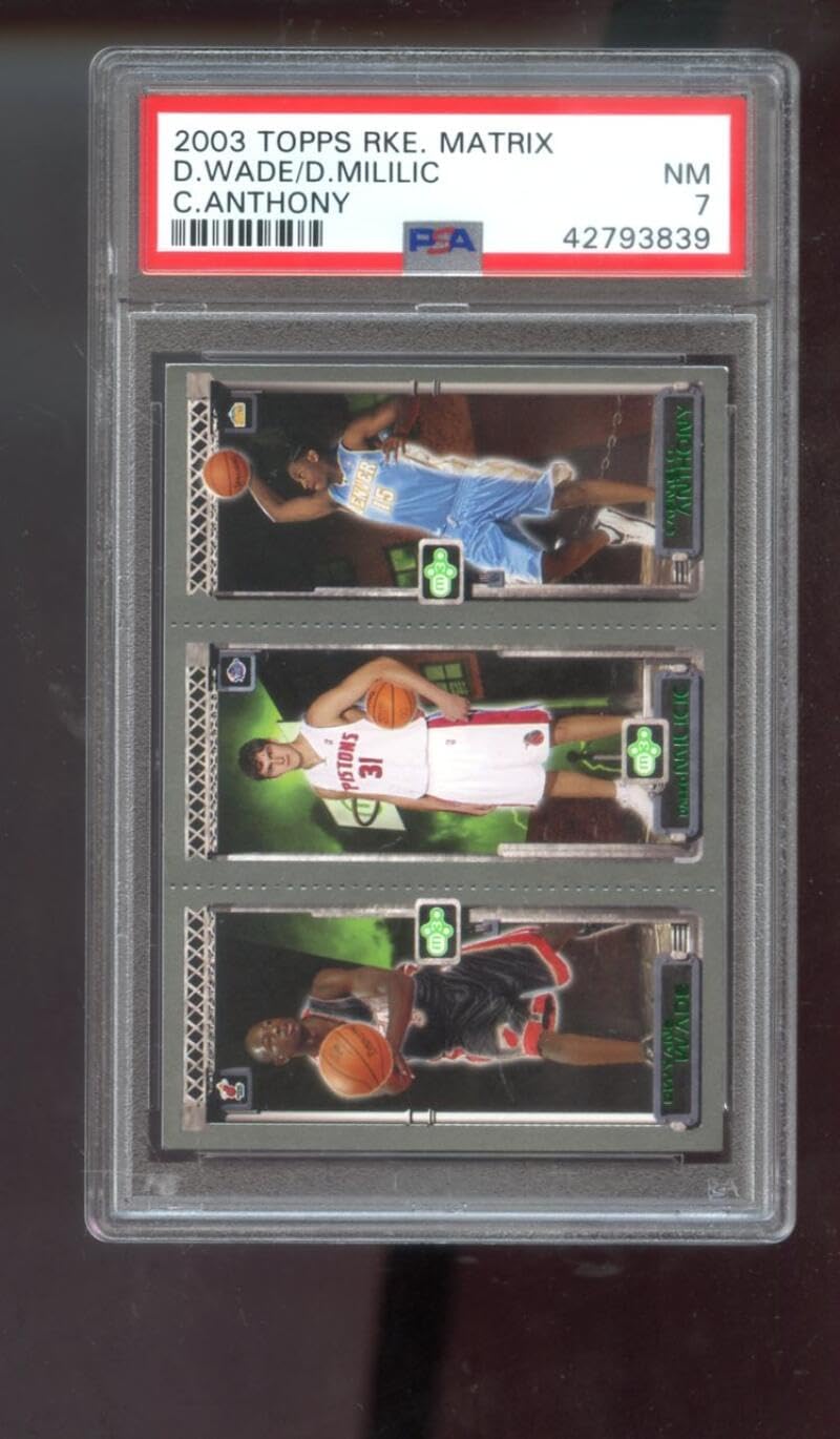 2003-04 Topps Rookie Matrix M3#N5 Dwyane Wade Carmelo Anthony Darko Mililic ROOKIE RC PSA 7 Graded Basketball Card NBA 03-04 Miami Heat 2003-2004