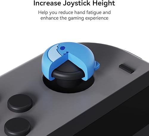 Miniatura 2 de GeekShare Bonitas tapas de silicona Joycon con agarre para pulgar, funda de joystick compatible con Nintendo Switch OLED Switch Lite, 4 unidades,