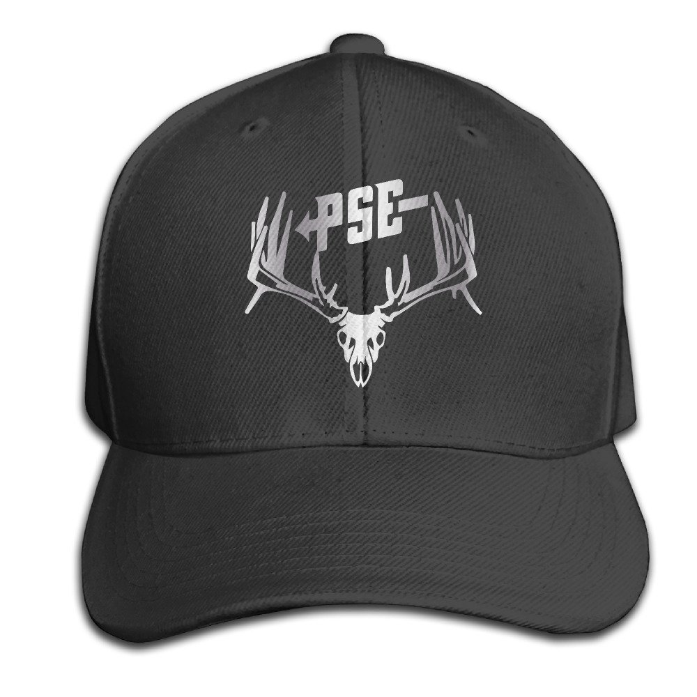BUILVIEFGBlack PSE Bow Hunting Deer Buck S Platinum Men's Adjustable Peaked Baseball Caps