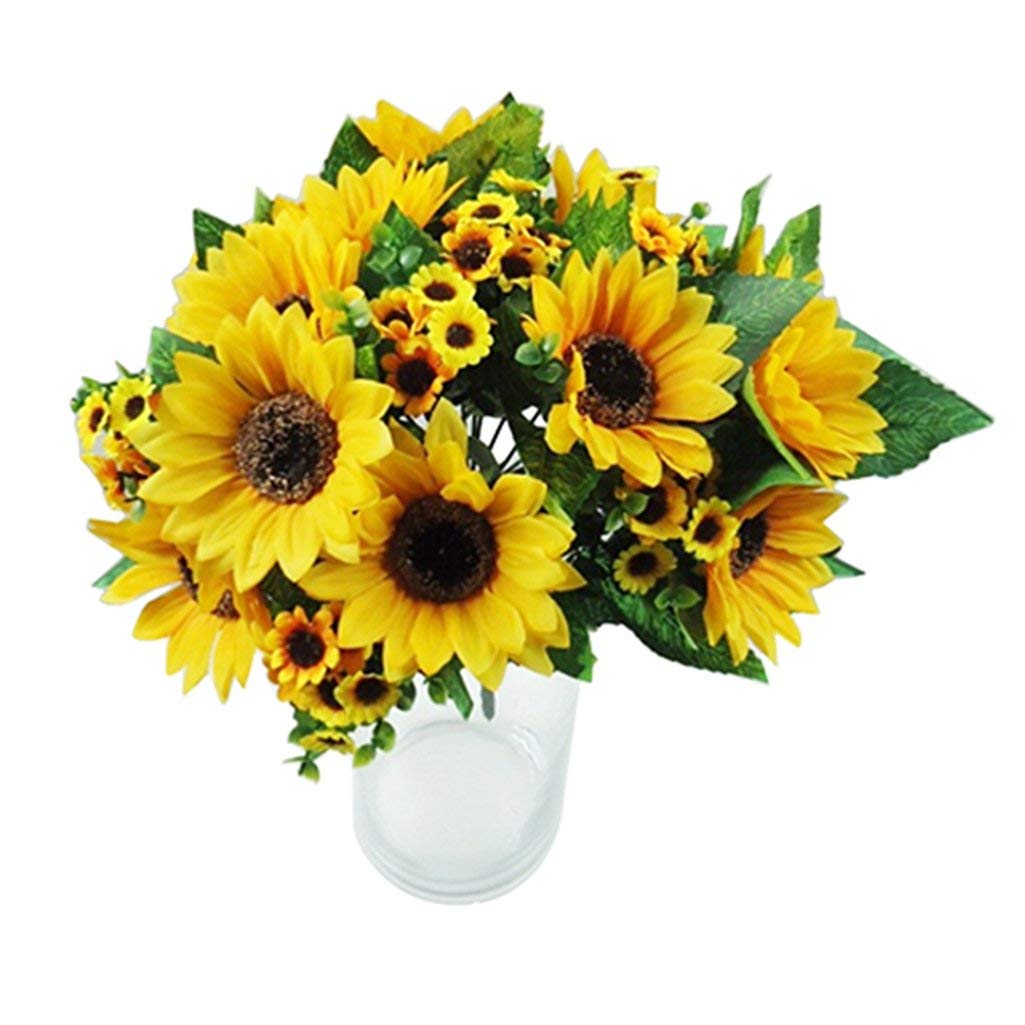 7 Heads Fake Sunflower Artificial Silk Flower Bouquet Home Wedding Decor Practical and Useful