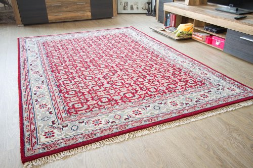 Steffensmeier Orientteppich Herati | 100% Schurwolle | Handgeknüpft | Beige, Größe: 80x400 cm