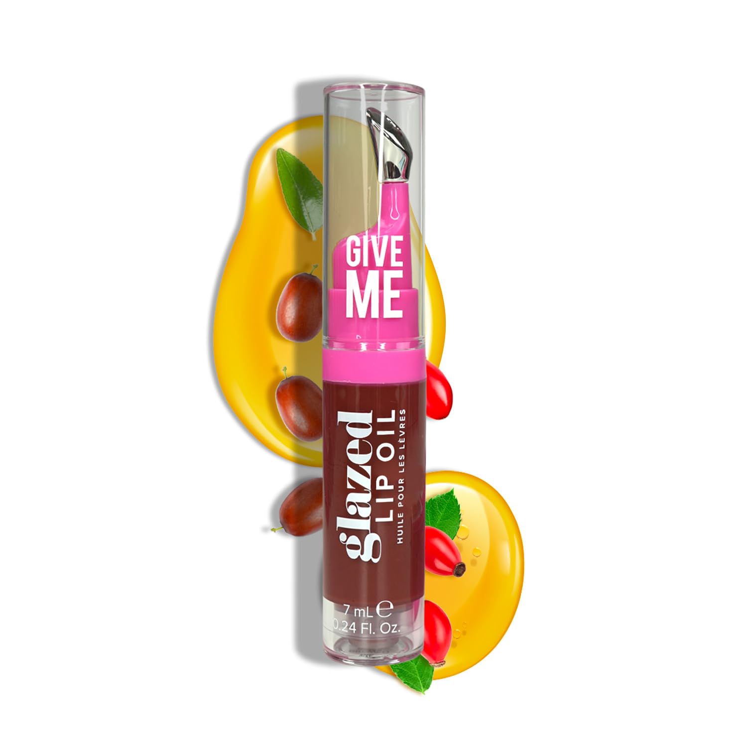 Give Me Cosmetics, Glazed Lip Oil, Infused with Jojoba Oil, Intensely Hydrating and Delivers a Gorgeous, Glossy Finish - Brewed Bliss
