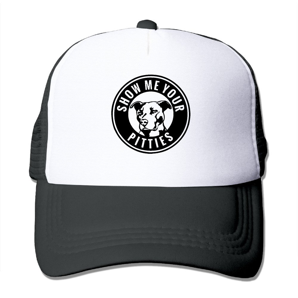 Show ME Your Pitties Funny Pitbull Boy & Girl Grid Baseball Caps Adjustable Nice Icon Trucker Hat Beautiful Black