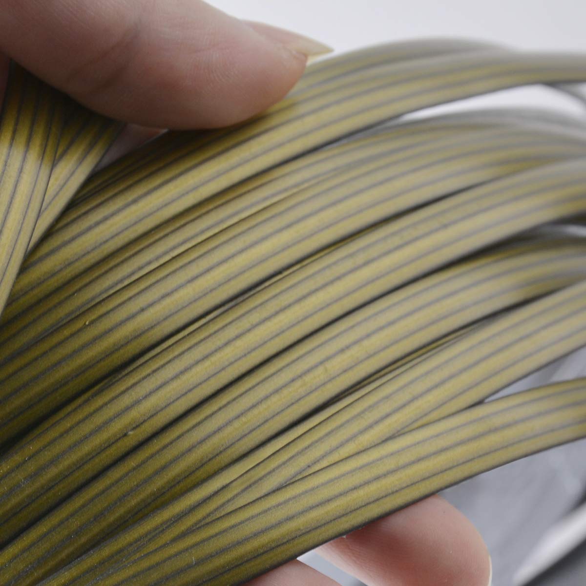 YebiO 500G (70M) Gradientowe Płaskie Tkanie Rattanu, Szerokość 8Mm Syntetyczny Rattan Naprawa Dzianina Materiał Plastikowy Rattan Dla Majsterkowiczów Handmadeniture Krzesło Kosz Stołowy/Gold