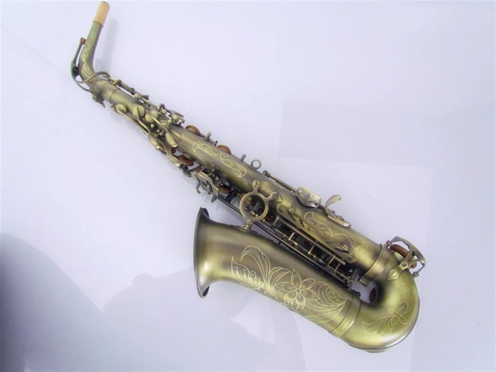 Borsa in Tubo di Tela in Ottone Spazzolato Antico Sassofono con Sassofono Piatto Alto E Sax Ottone