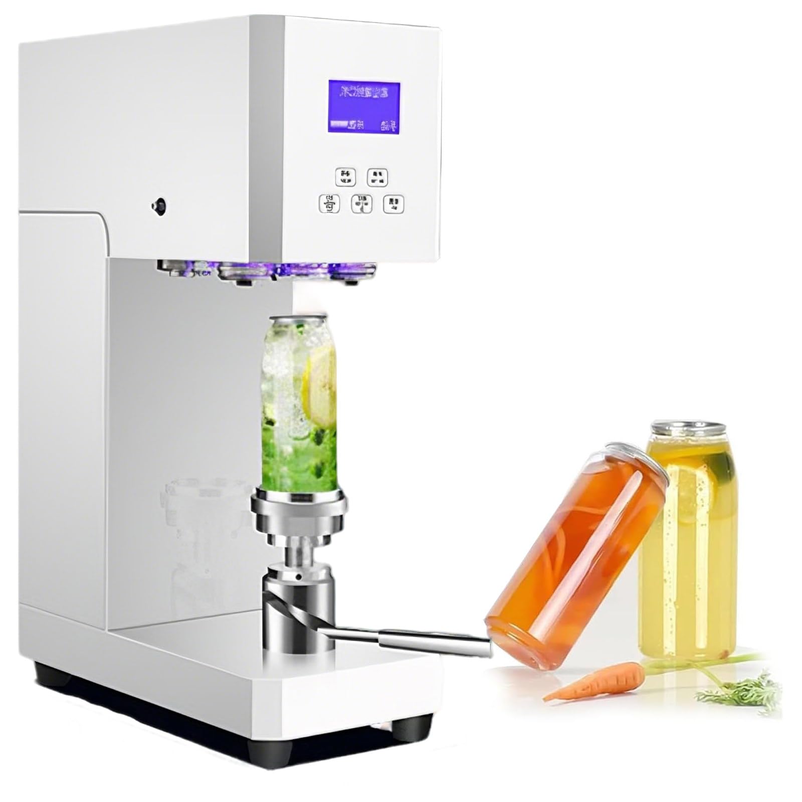 XUFWANYE 370W Electric Can Sealer Machine, 4-6 Sec Fast Sealing Speed, Max 17cm Height & 5.5cm Diameter, with Smart Counter & LED Display, for Aluminum & Plastic Containers White