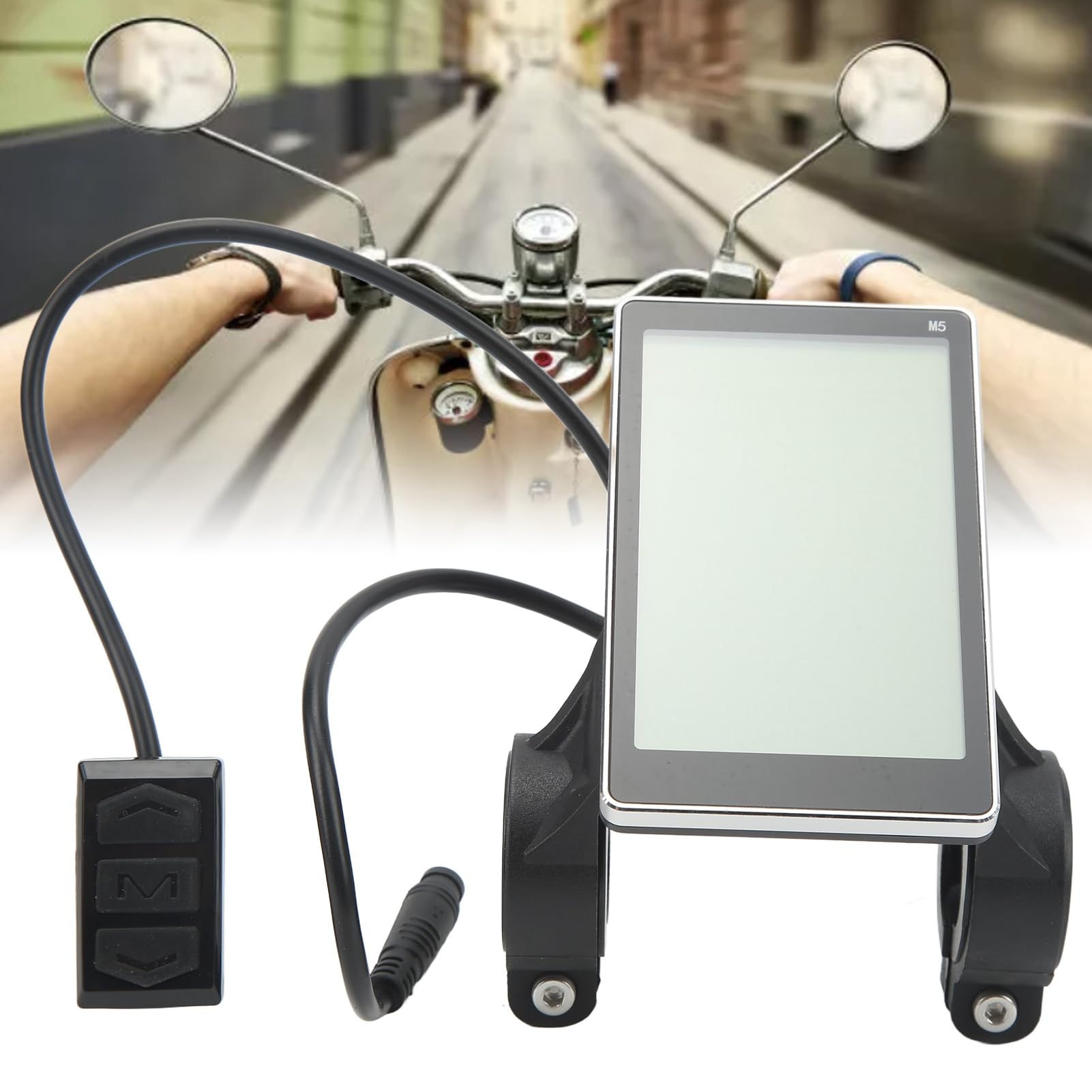 QANYEGN E Bike M5 LCD Display, Waterproof Connector Panel, Electric Scooter Display Panel Screen for E Bike