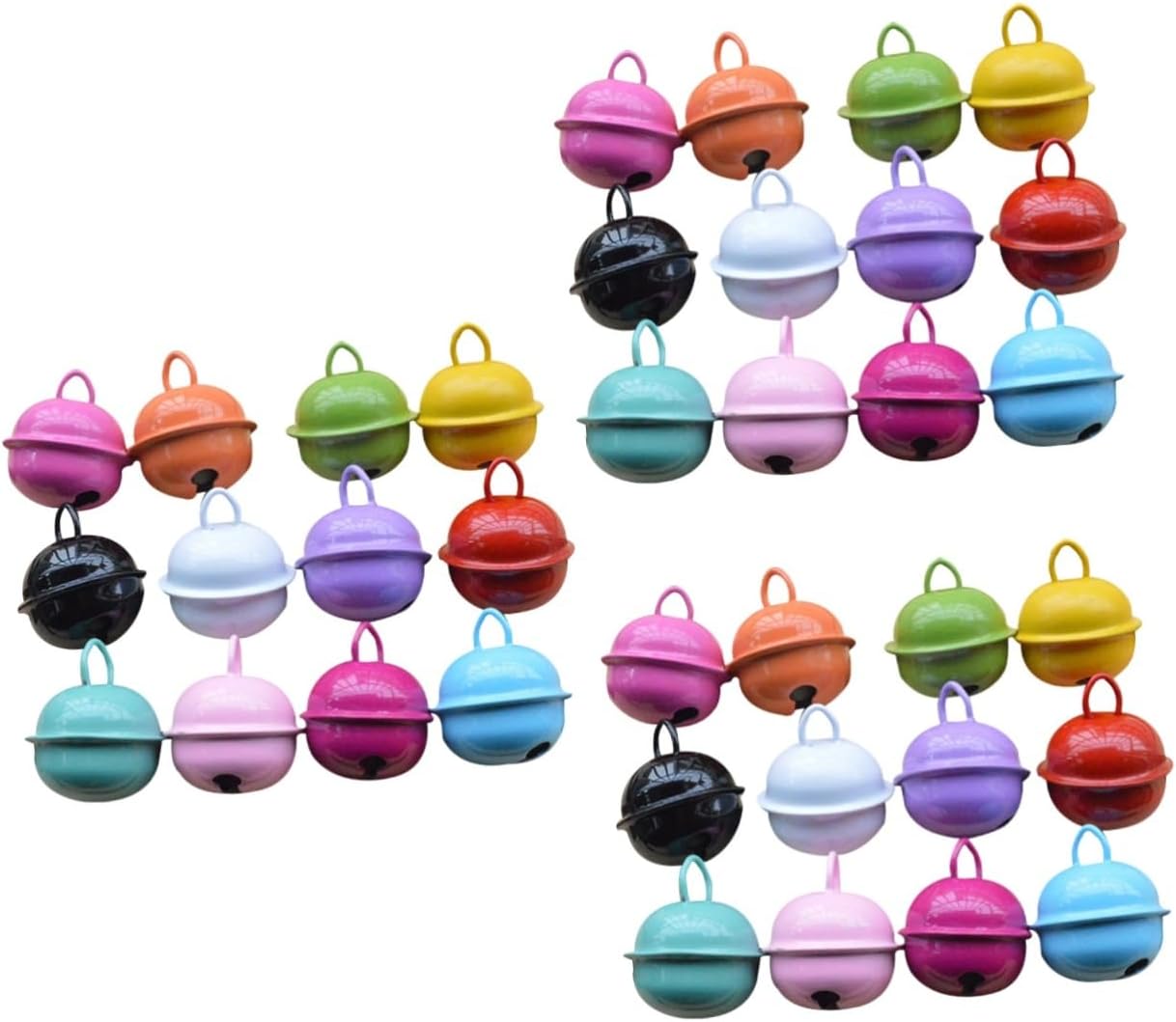 TEHAUX 150pcs Round Metal Jingle Bells Mini Bells for Christmas Decorations Christmas Ornaments Outdoor Decorations Jingle DIY Crafts