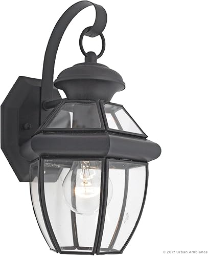 Vista 40 de Urban Ambiance Lámpara de techo colonial de lujo para exteriores, tamaño mediano: 8 pulgadas de alto x 15.25 pulgadas de ancho, con elementos