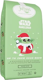 Joffrey's Coffee - Star Wars™ The Mandalorian™ - Up to Snow Good Brew, Disney Specialty Coffee Collection, Flavored Coffee, White Chocolate & Peppermint Flavor Notes, Brew or French Press (Ground, 11oz)
