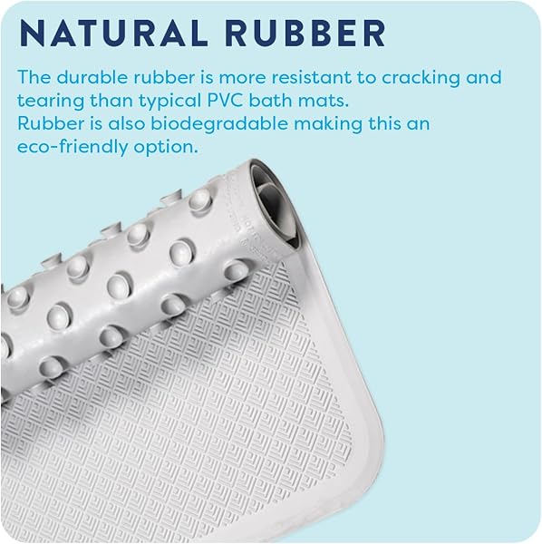 Croydex Rubagrip Bath Mat Non Slip Anti Mould for Inside Bath - Slip Resistant with Secure Grip Suction Cups, Easy to Clean, Made from Natural Rubber, Anti-Bacterial Hygiene 'N' Clean (Medium) - 3