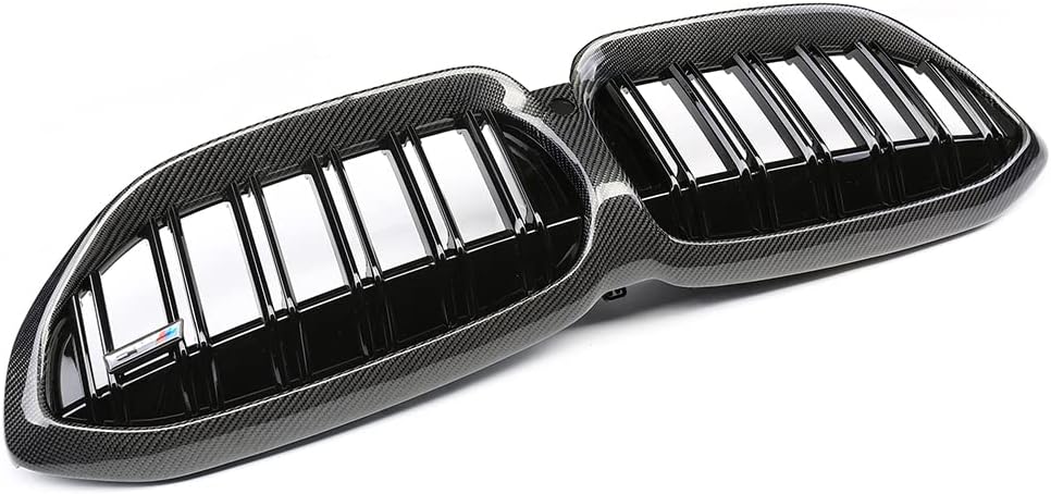 Carbon Fiber Front Hood Bumper Double Slats Grill For 2019-2022 BMW 3-Series G20 G21